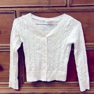 Abercrombie kids cream button down sweater.